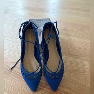 Nine West Women's Blue Lace-Up Flats